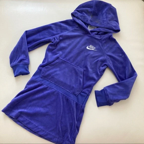 Nike Violet Cute velvet hoodie dress 2096 - Picture 2 of 5